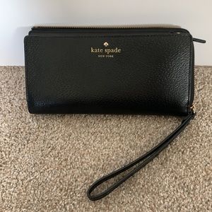 Kate Spade Black Wristlet with Phone Pocket